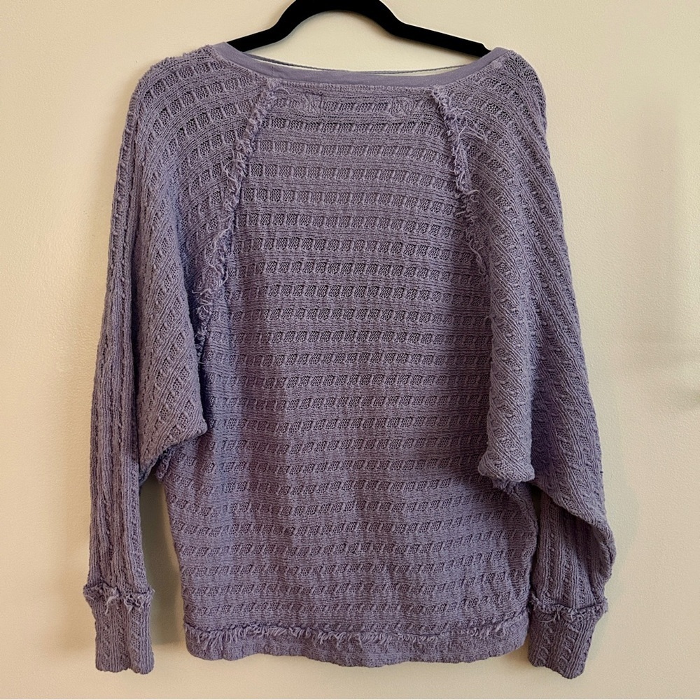 We The Free Lilac Oversized Boho V-Neck Sweater - Picture 8 of 8